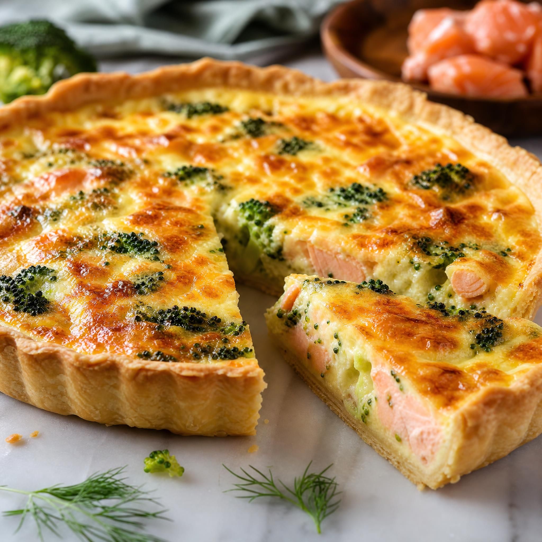 Quiche saumon brocoli
