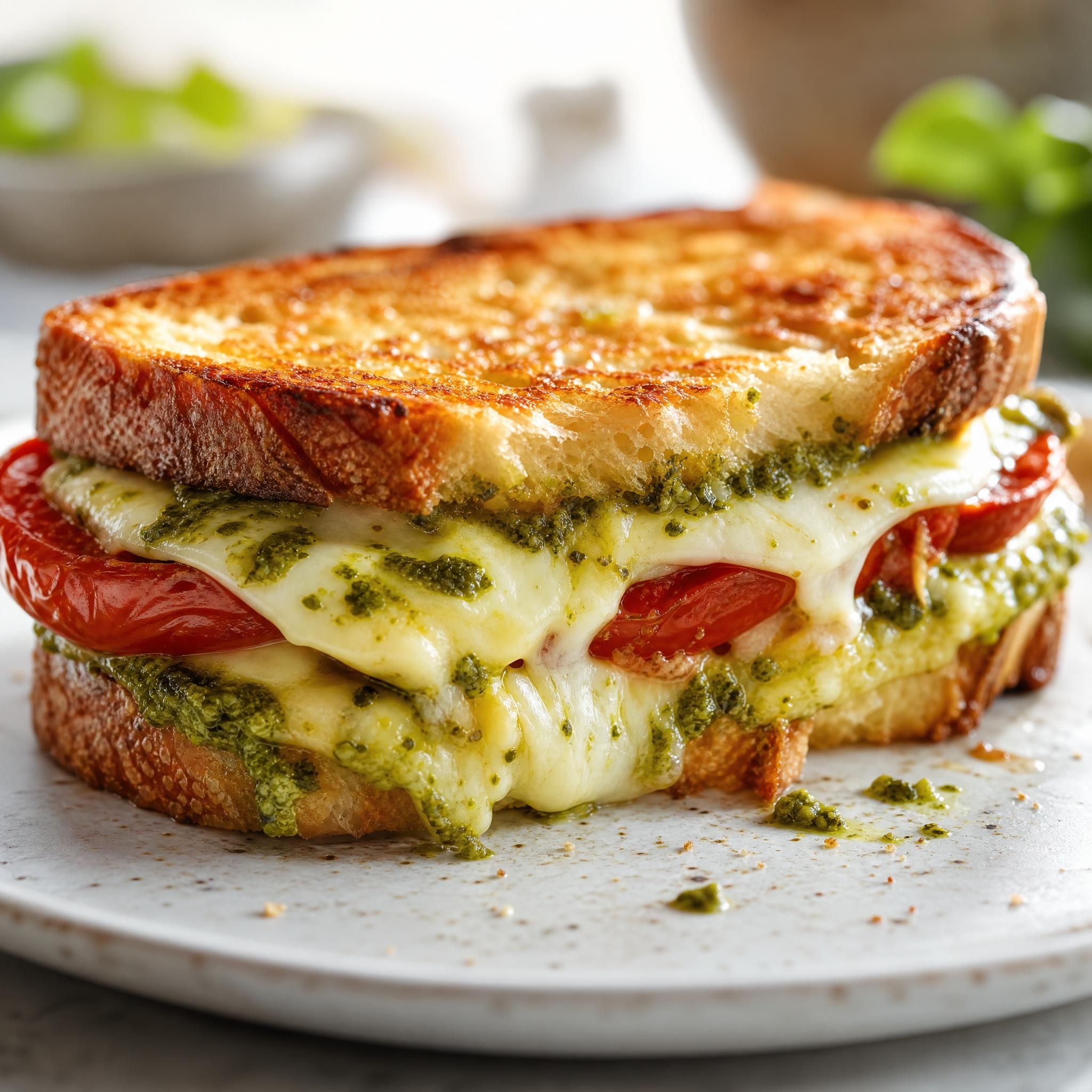 Croq' tomate mozza pesto