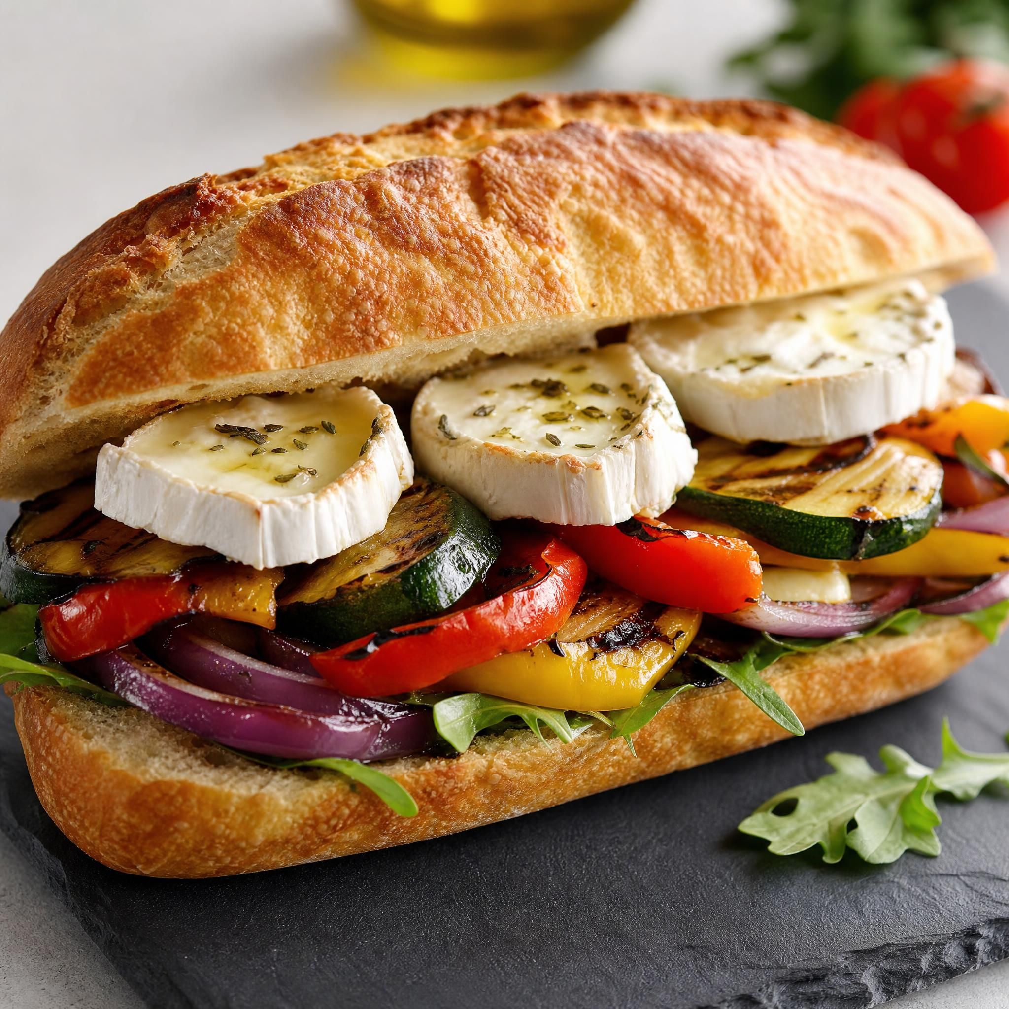 Sandwich légumes grillés & chèvre